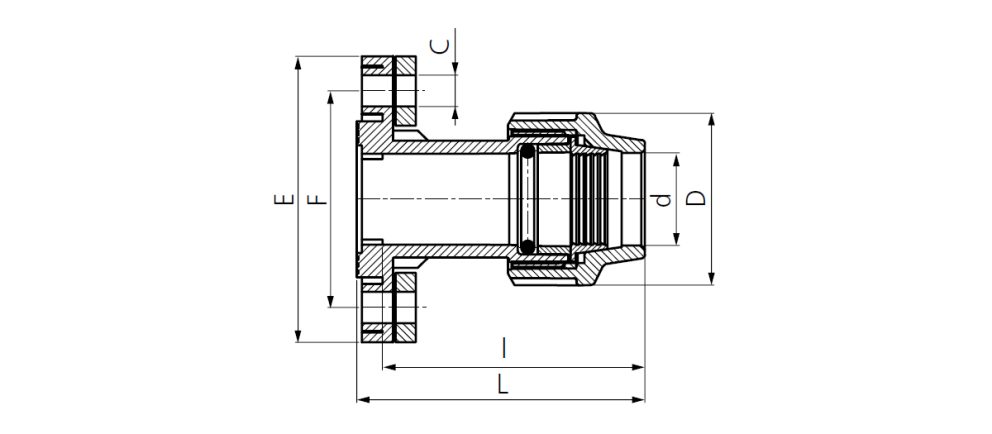 Drawing PE flange adaptor
