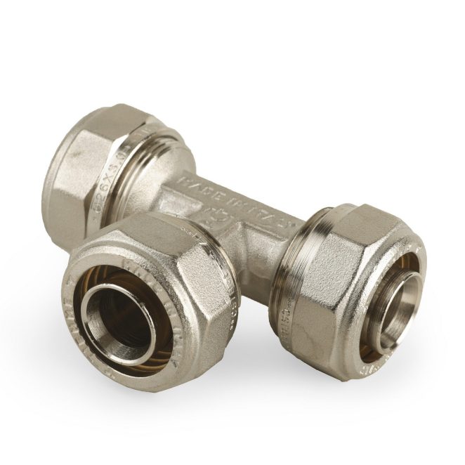 Brass compression branch equal