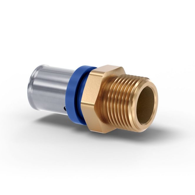 Brass press reducer male thread