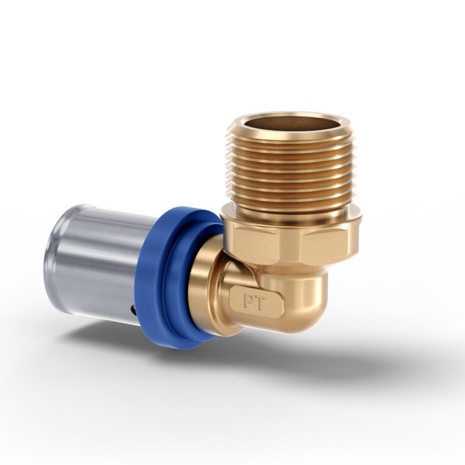 Brass press bend male thread