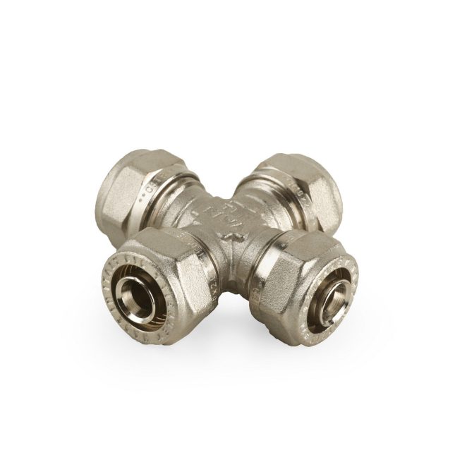 Brass compression double branch